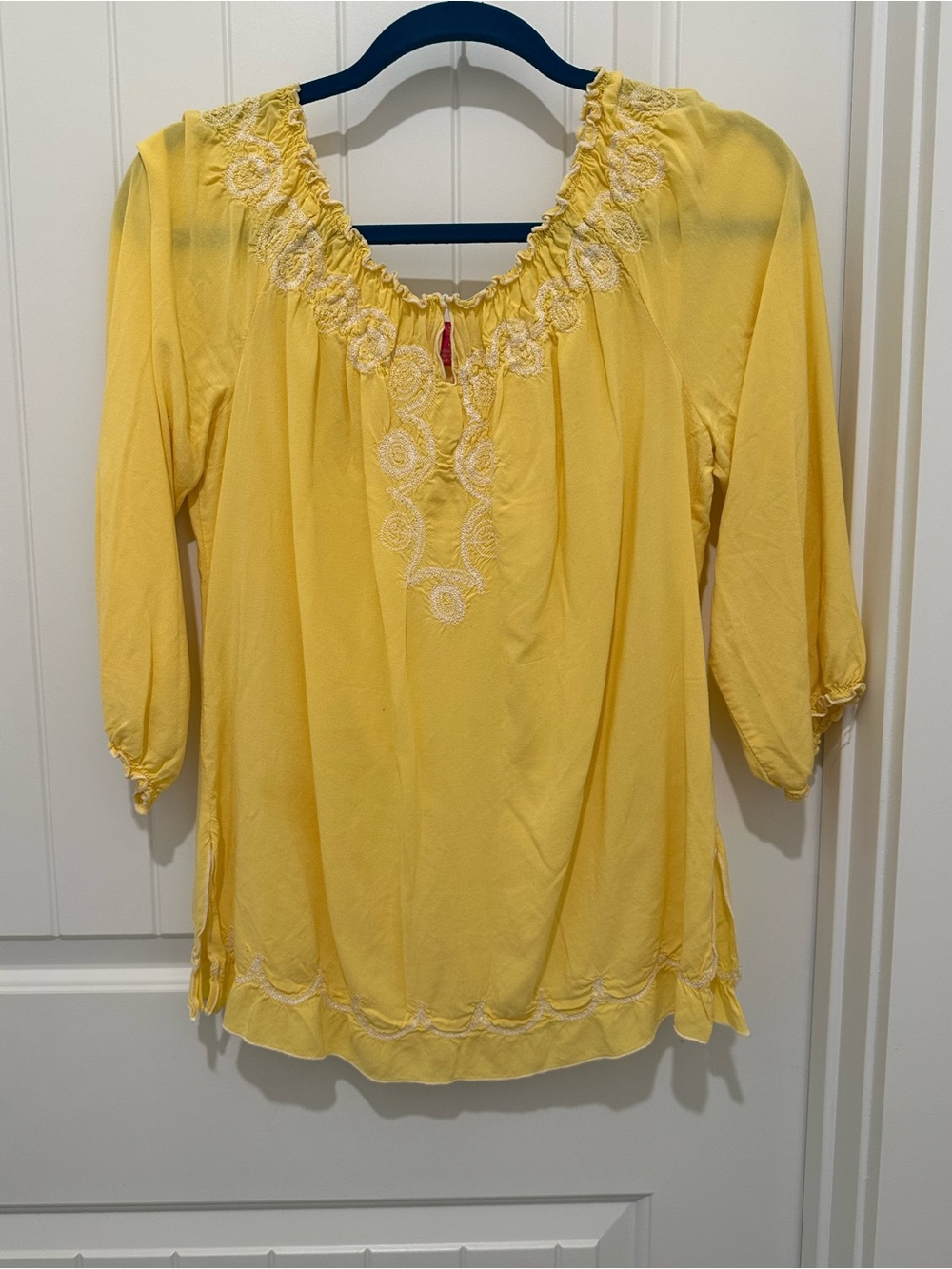 Sunny Leigh Medium Yellow Embroidered Peasant Tunic